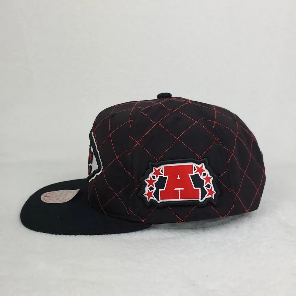 KC Chiefs Mitchell & Ness NFL Snapback Hat Cap 3D Logo Quilted Stitch Black‎ NWT